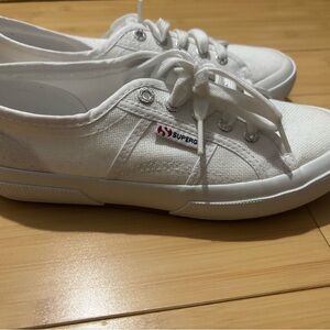 Superga Classic White Lace-Up Sneakers
